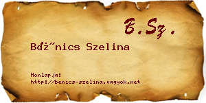 Bénics Szelina névjegykártya